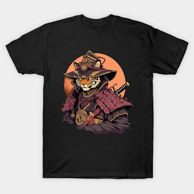 samurai tiger T-Shirt by fancy ghost